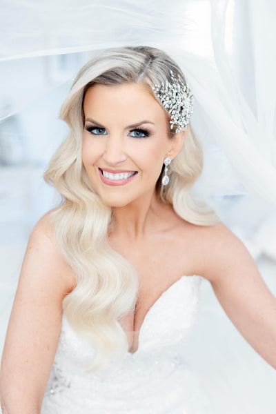 Colleen in a Statement Bridal Hair Vine and Earrings | Bridal Styles Brides