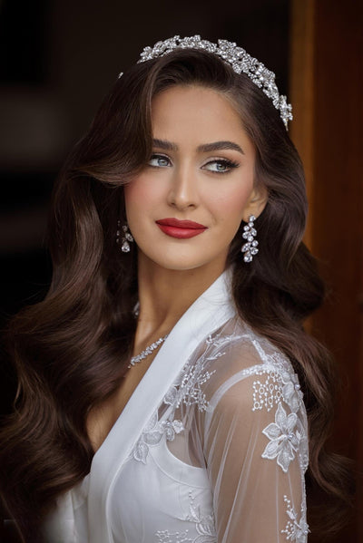 Natyra in a Custom Hair Vine, Statement Earrings + Necklace | Bridal Styles Brides