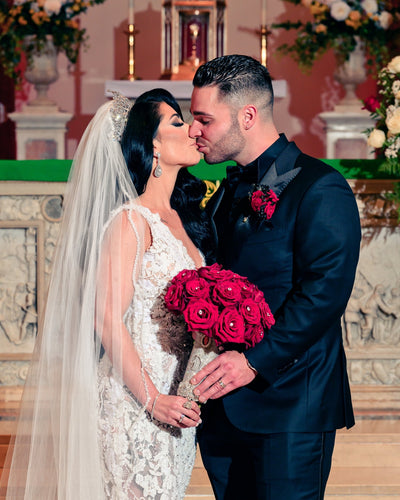 Regina in a Dazzling Custom Bridal Tiara and Earrings  | Bridal Styles Bride