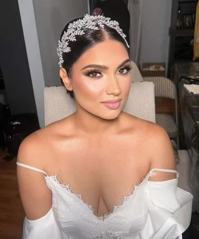 Samantha in a Custom Crystal Headband | Bridal Styles Brides