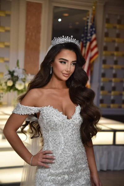 Rhea in a Regal Wedding Tiara | Bridal Styles Brides