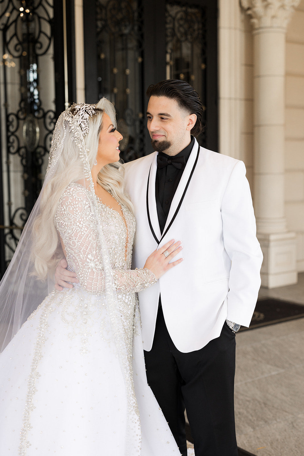 Sabrina in a Custom Headband + Crystal Cathedral Veil | Bridal Styles Brides