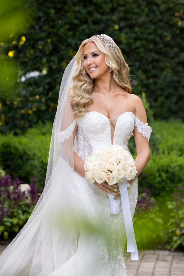 Theresa in a Delicate Crystal Wedding Headband | Bridal Styles Brides