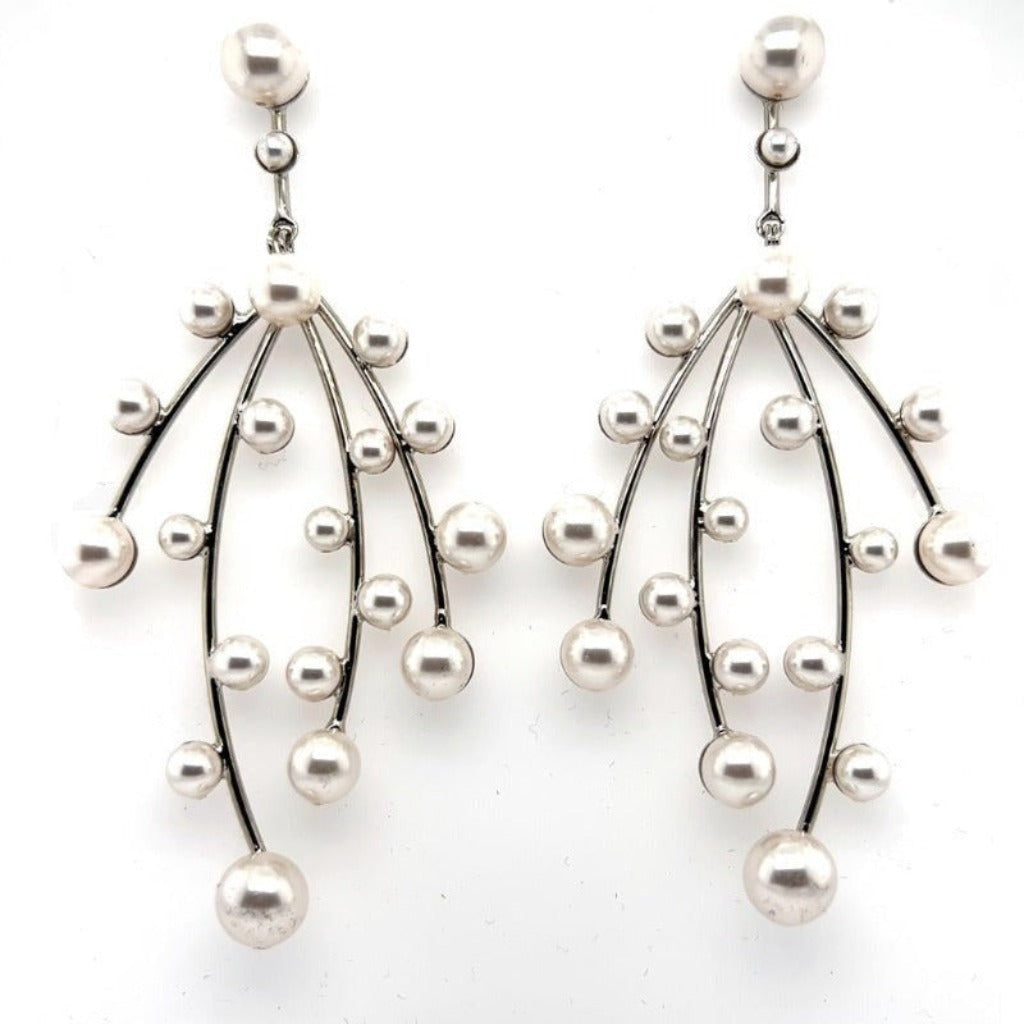 Branchy Studded pearl Chandelier Earrings no. E216