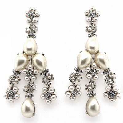 Floral pearl Chandalier Earrings style no. E215