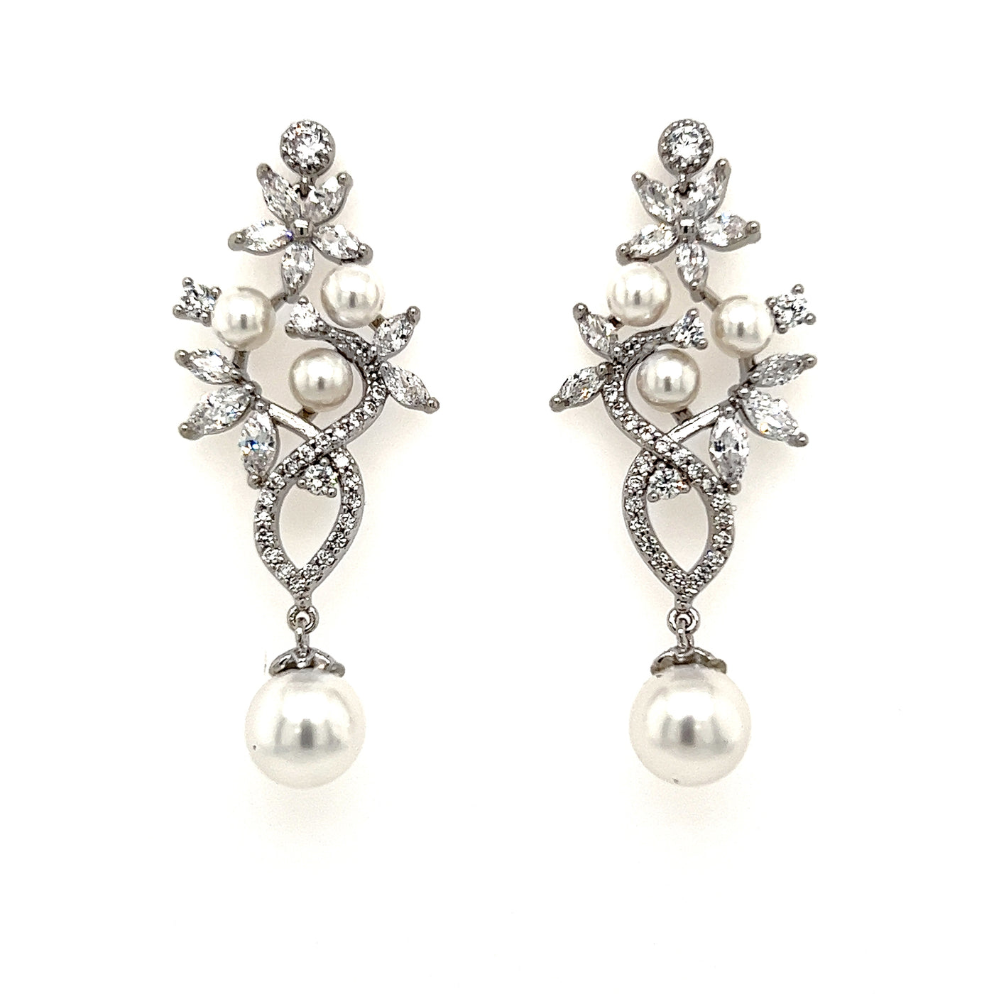 Vintage Inspired CZ and Pearl Earrings - Earing for your wedding