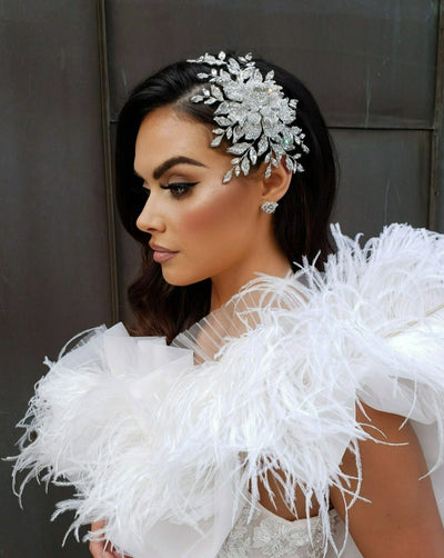 Bridal Hair Comb - Enchanting Crystal Rose Comb Style no. 242587 