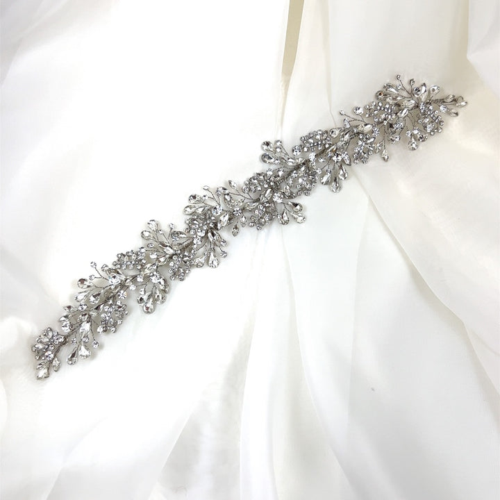 The Teardrop Crystal Vine style no. 242696, a sparkling Swarovski crystal hair accessory with floral and leaf motifs. 